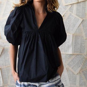 Poplin High Neck Top